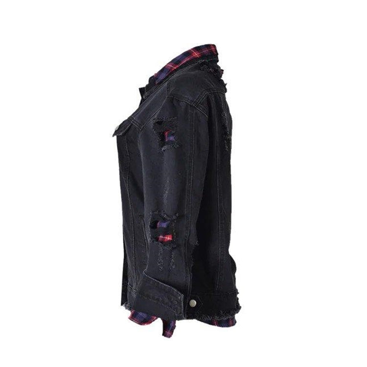 Jaqueta Jeans Puídos Preta