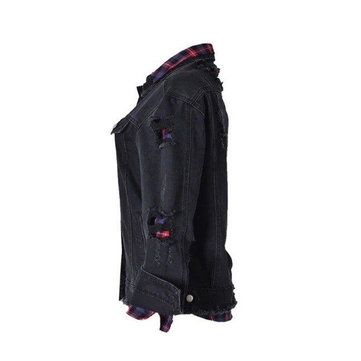 Jaqueta Jeans Puídos Preta