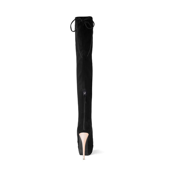 Bota Over The Knee Salto Alto Dourado
