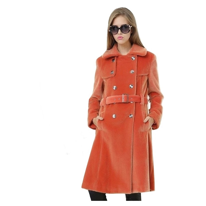 Trench Coat Duplo Abotoamento Laranja