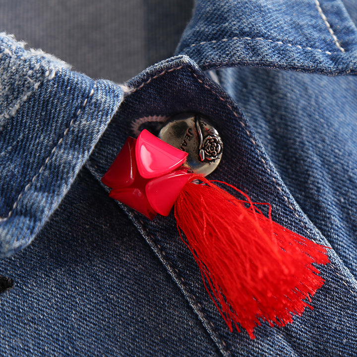 Jaqueta Feminina Jeans Bordada