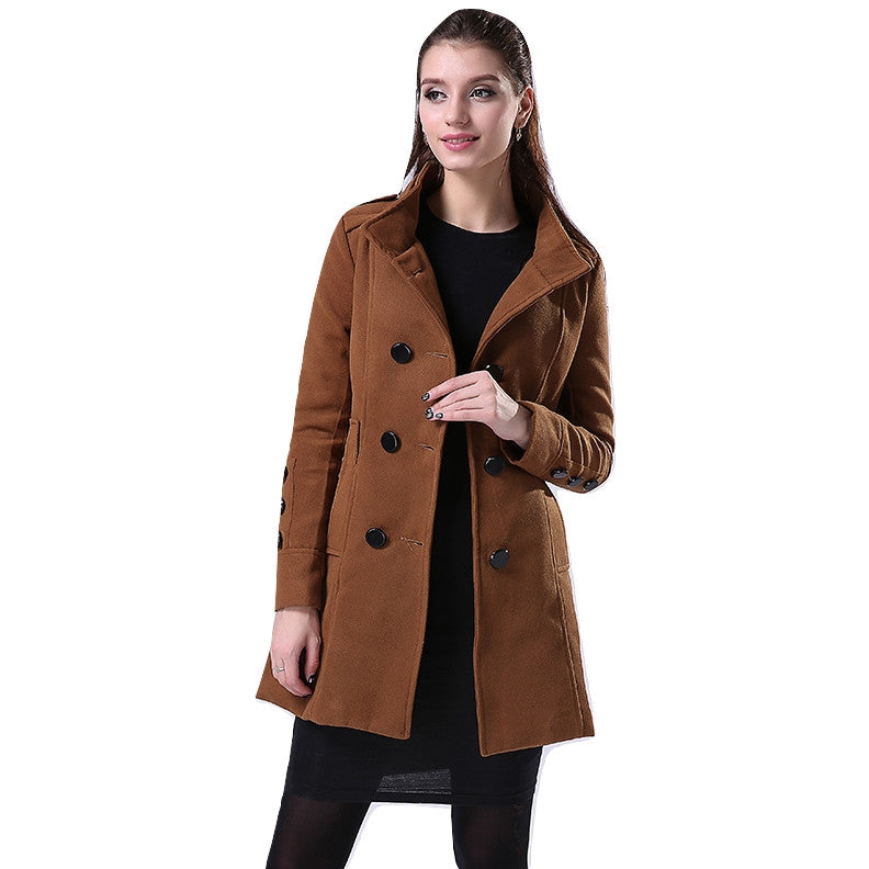 Trench Coat Duplo Abotoamento Marrom