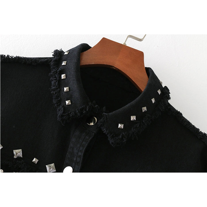 Jaqueta Feminina Brim Rebites