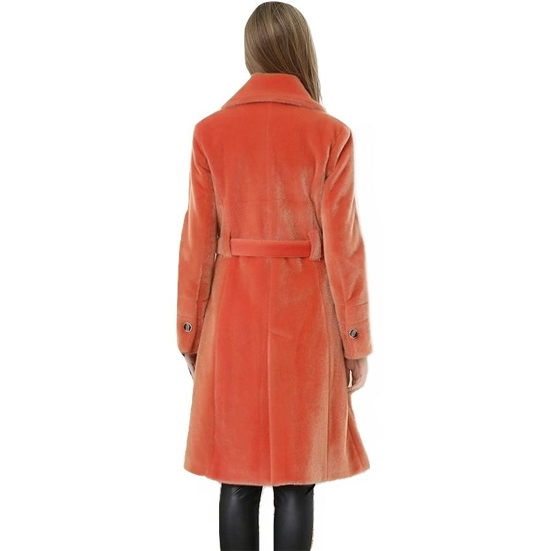 Trench Coat Duplo Abotoamento Laranja