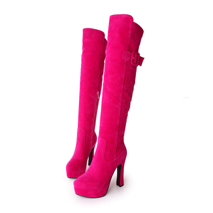 Bota Over The Knee Salto Grosso Fivela