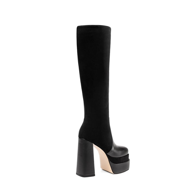 Bota Cano Longo Salto Bloco Meia Pata
