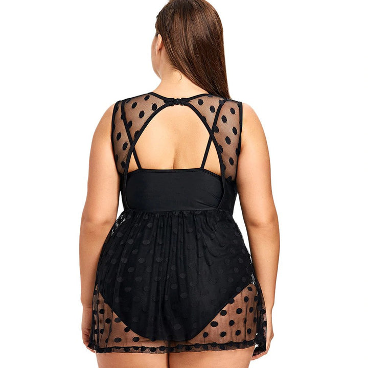 Maiô Plus Size Com Tule Poá