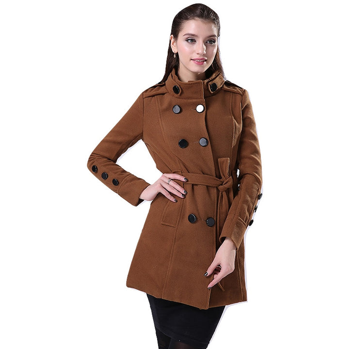 Trench Coat Duplo Abotoamento Marrom