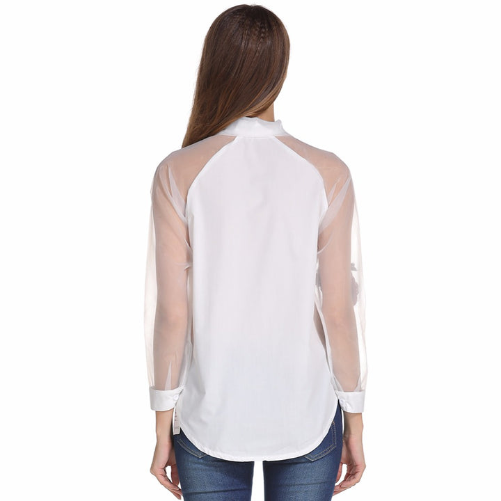 Camisa Feminina de Seda Floral