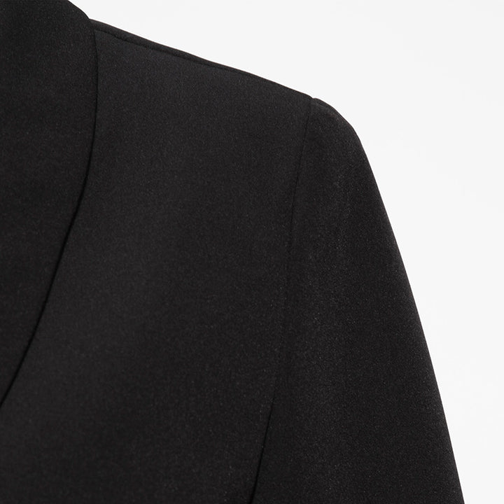 Blazer Feminino Manga Babado Preto