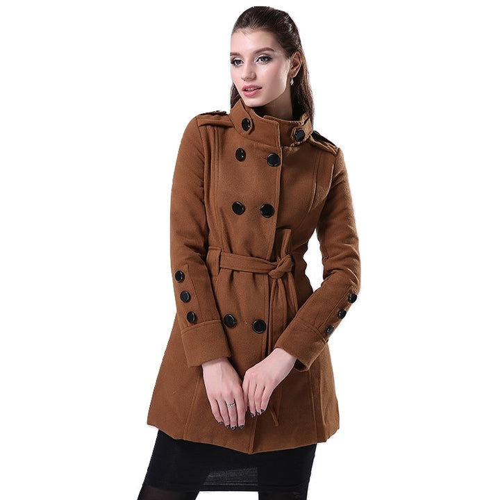 Trench Coat Duplo Abotoamento Marrom