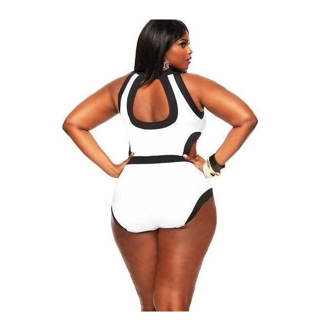 Maiô Plus Size Preto e Branco