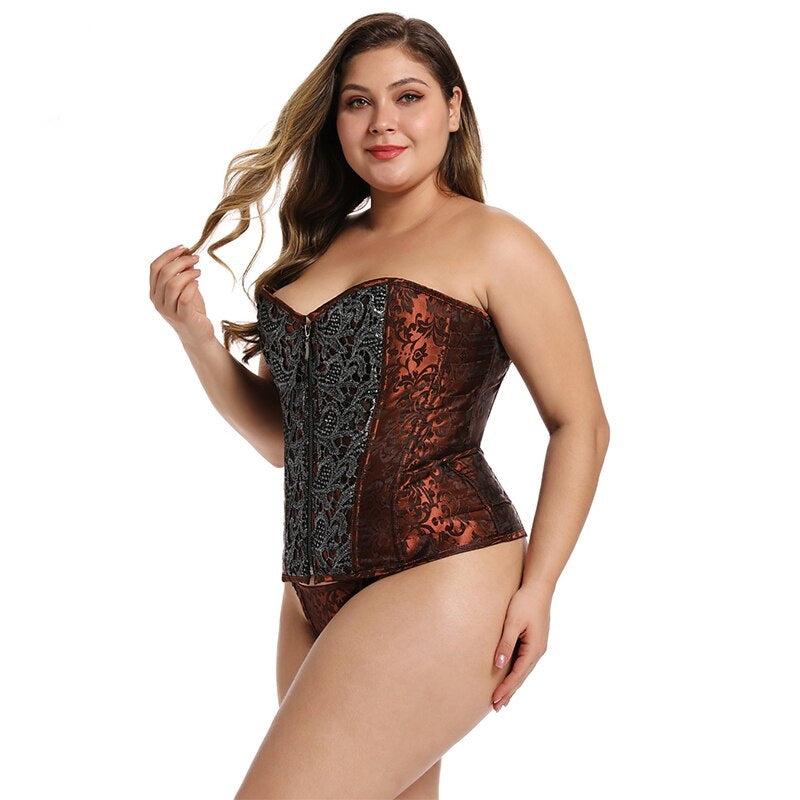 Corset Overbust Plus Size Floral