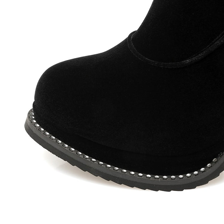 Bota Cano Alto Pelúcia Preta