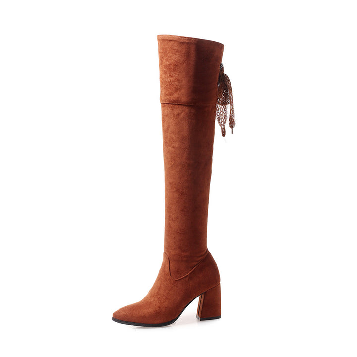 Bota Over The Knee Nobuck Salto Flare