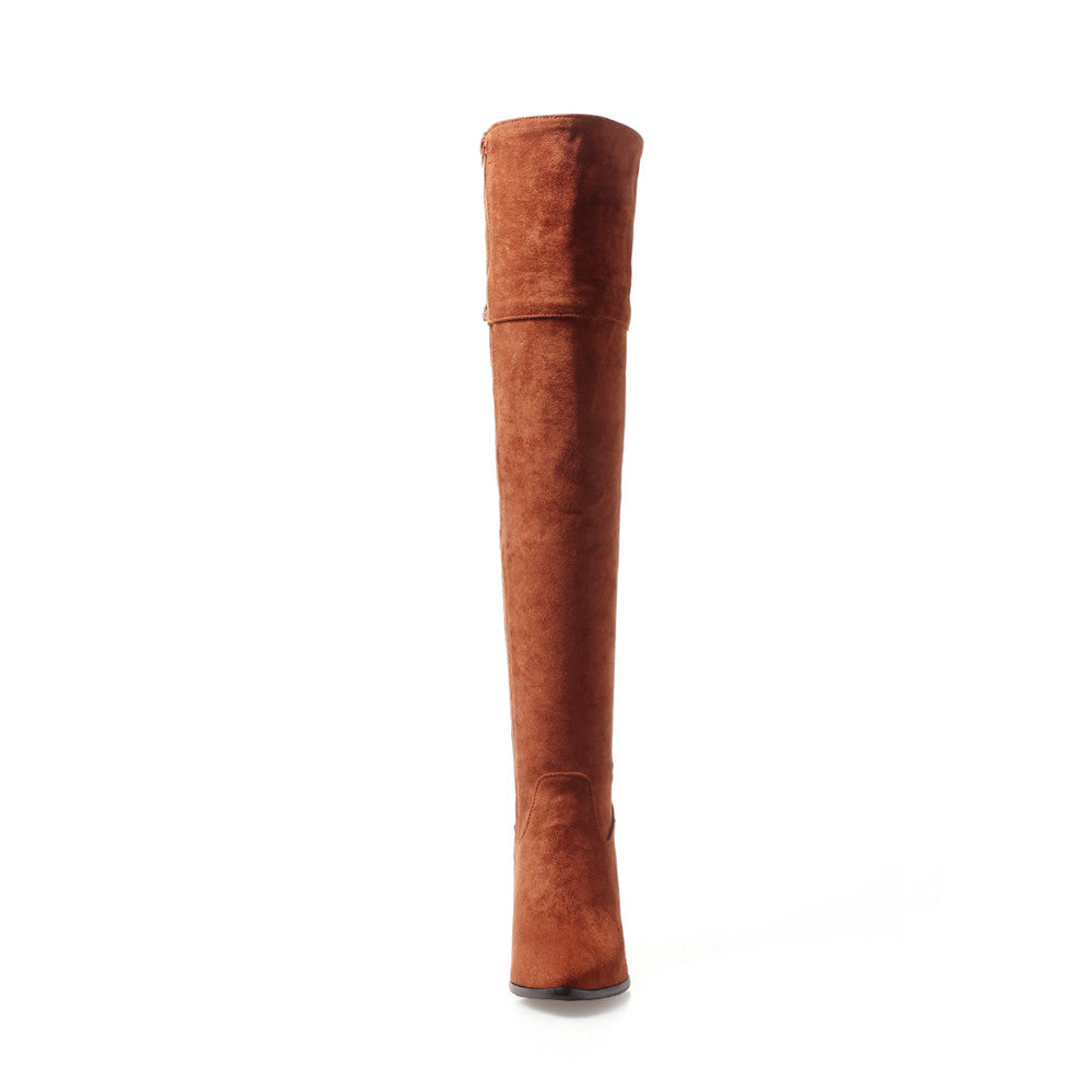 Bota Over The Knee Nobuck Salto Flare