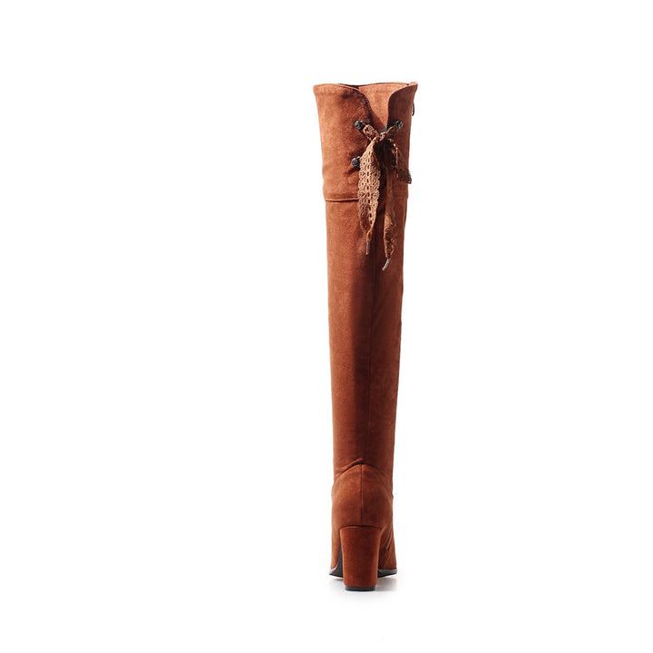 Bota Over The Knee Nobuck Salto Flare