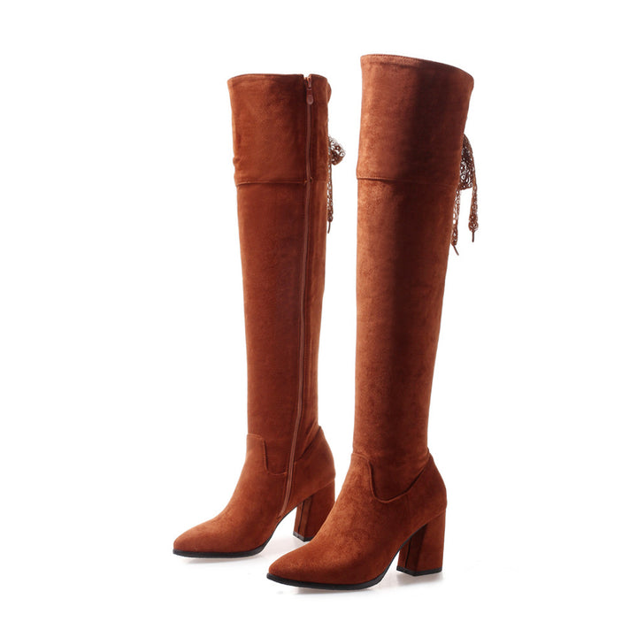 Bota Over The Knee Nobuck Salto Flare