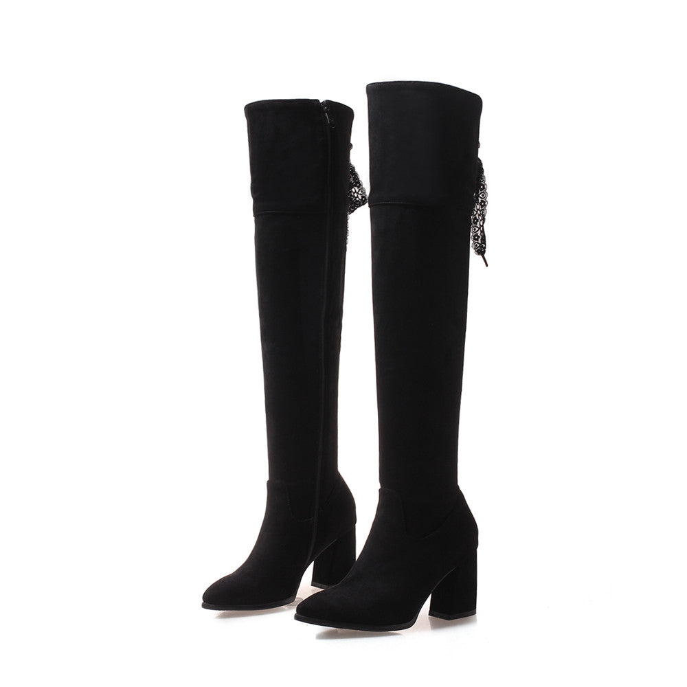 Bota Over The Knee Nobuck Salto Flare