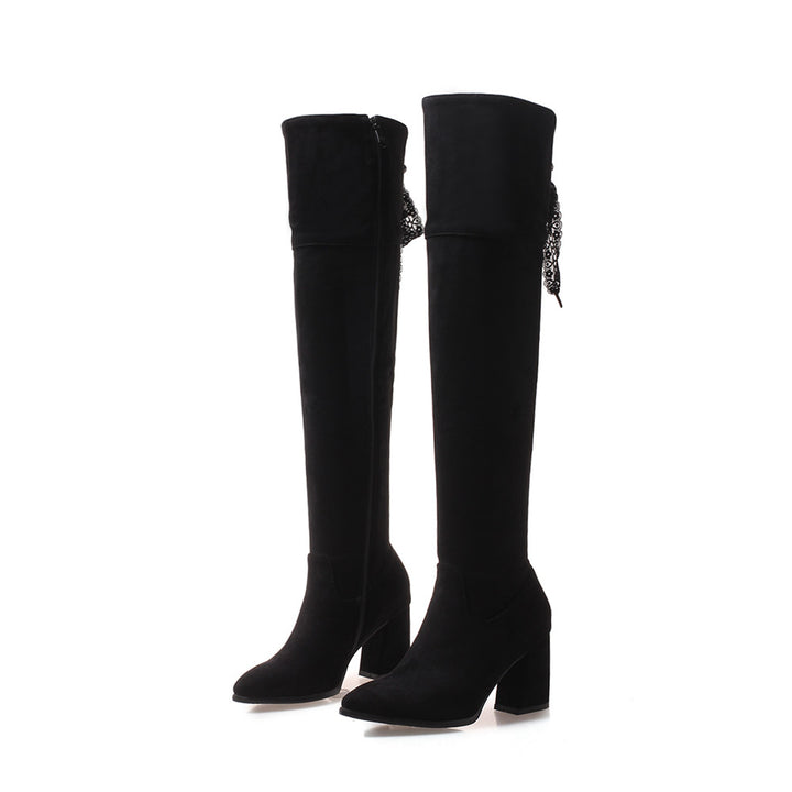 Bota Over The Knee Nobuck Salto Flare