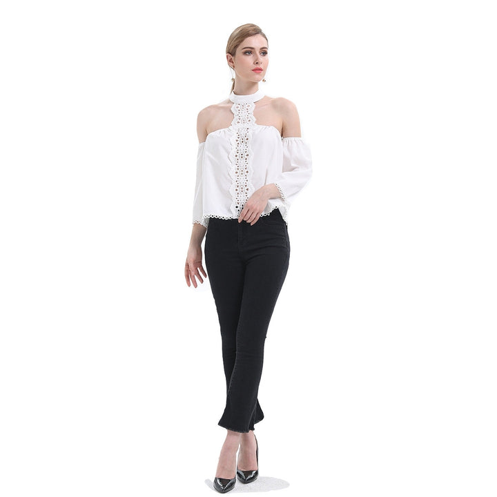 Blusa Ombro Vazado Com Renda