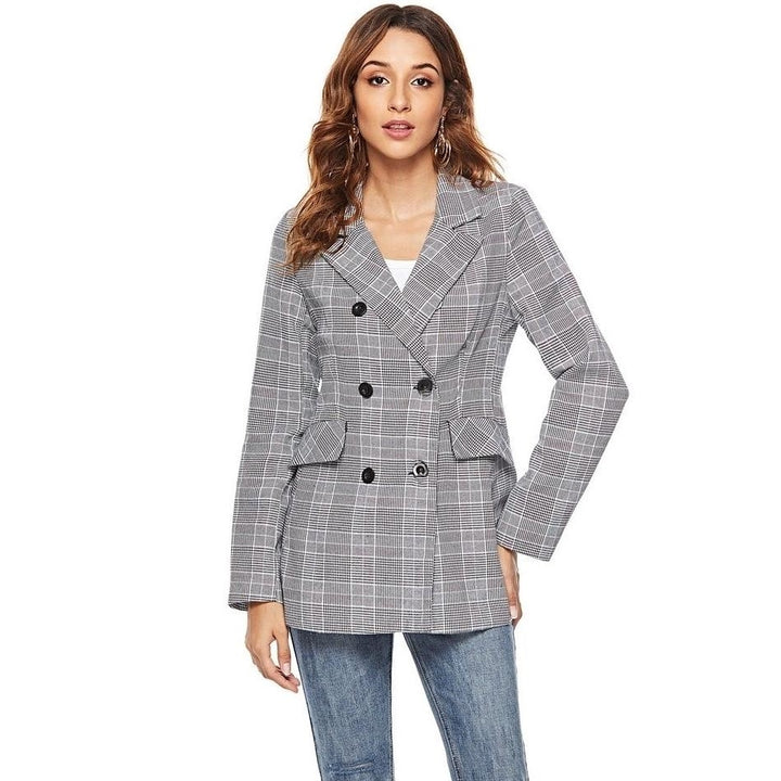 Blazer Alfaiataria Xadrez Cinza