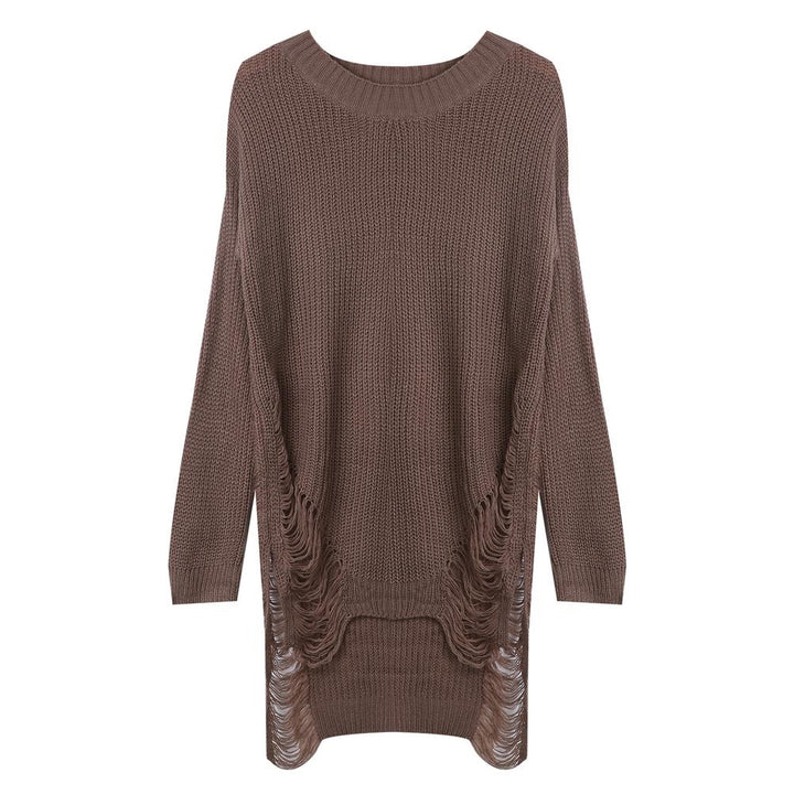 Suéter Tricot Alongado Destroyed