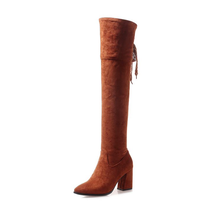 Bota Over The Knee Nobuck Salto Flare