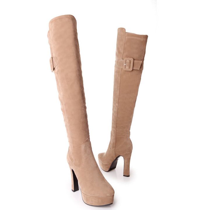 Bota Over The Knee Salto Grosso Fivela