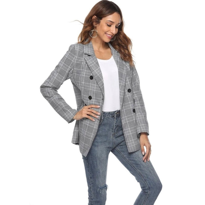 Blazer Alfaiataria Xadrez Cinza