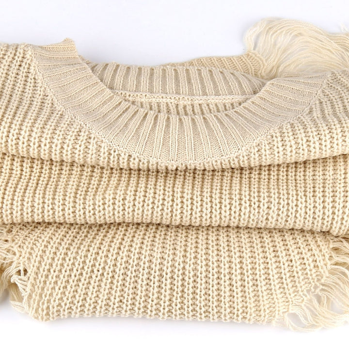 Suéter Tricot Alongado Destroyed