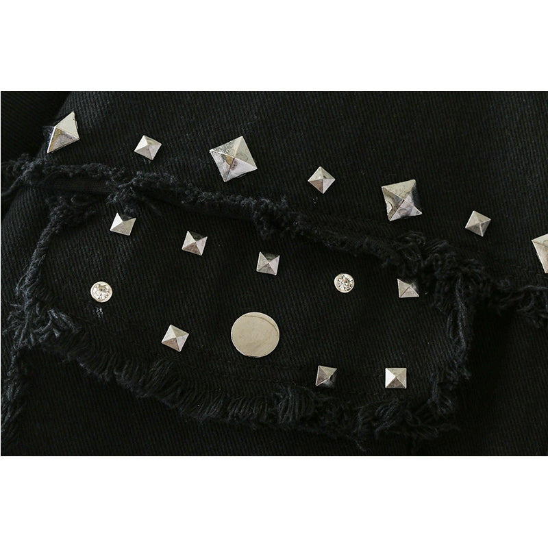 Jaqueta Feminina Brim Rebites