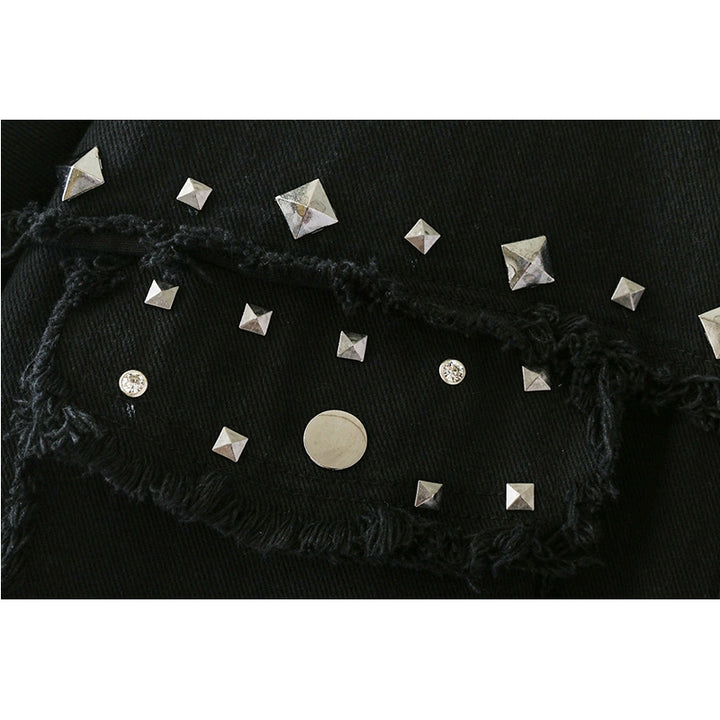 Jaqueta Feminina Brim Rebites
