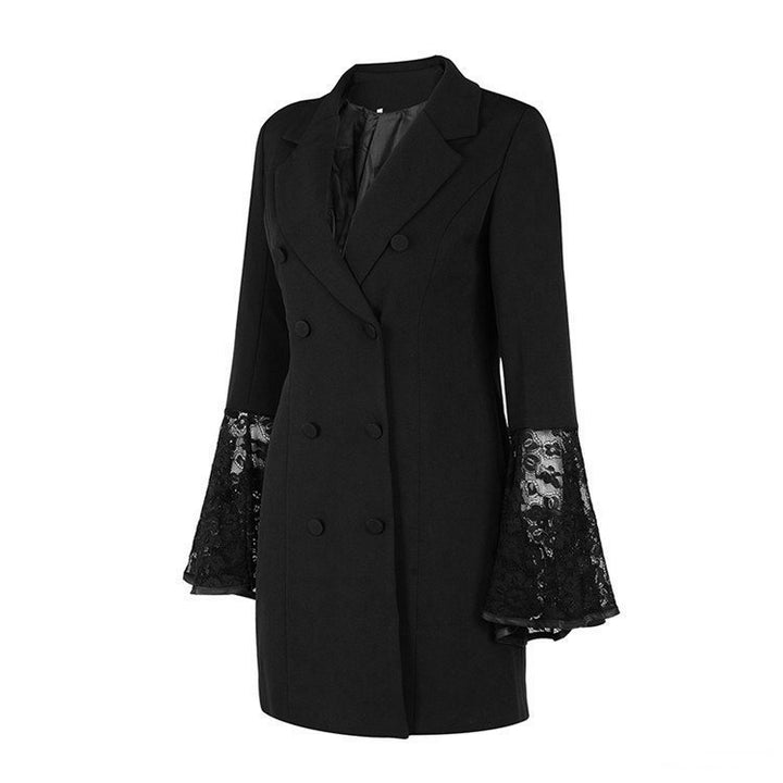 Blazer Alongado Manga Flare Renda