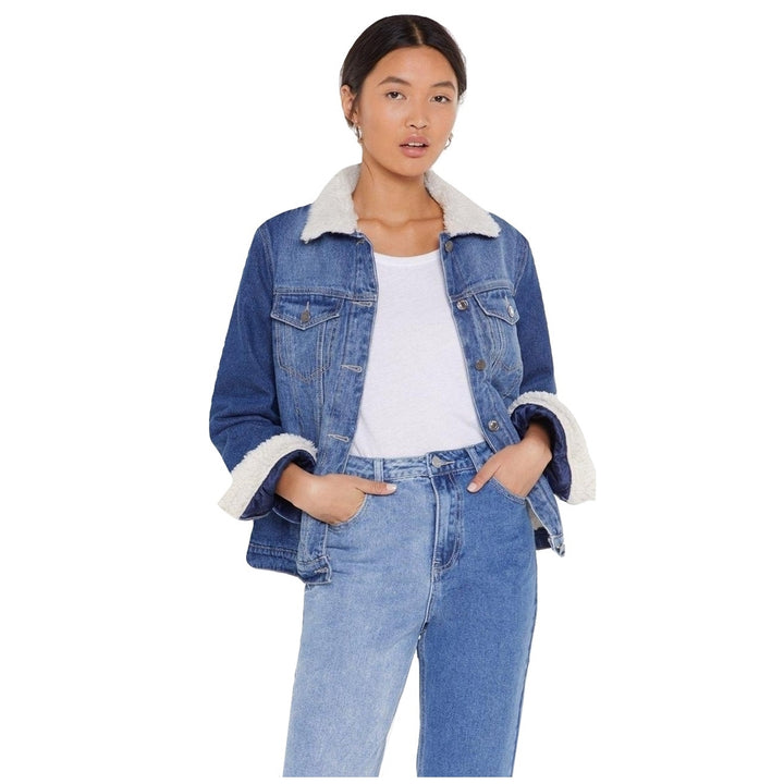 Jaqueta Jeans Feminina Forrada Pelos