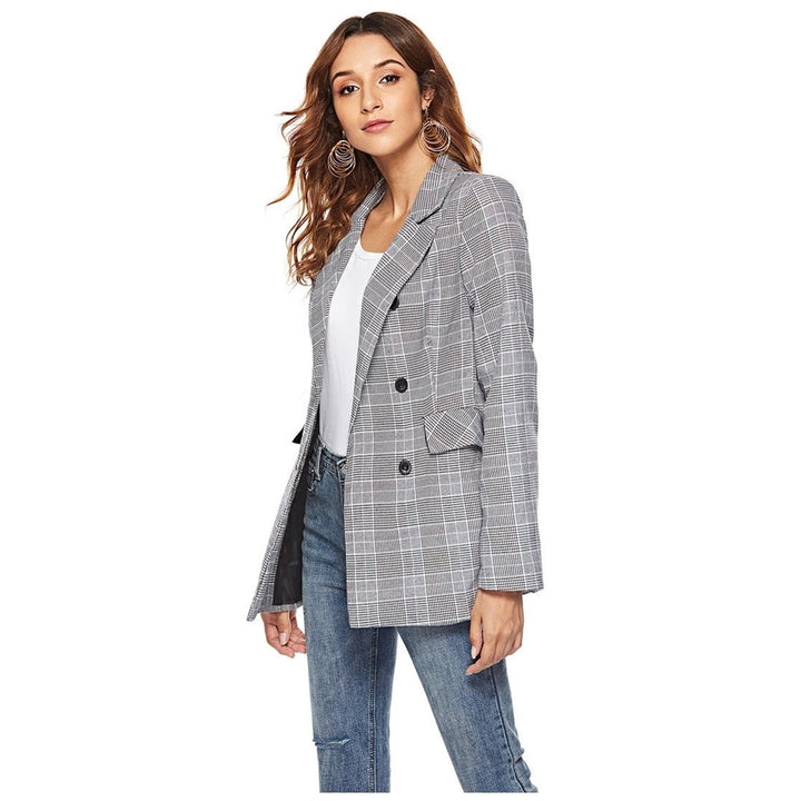 Blazer Alfaiataria Xadrez Cinza