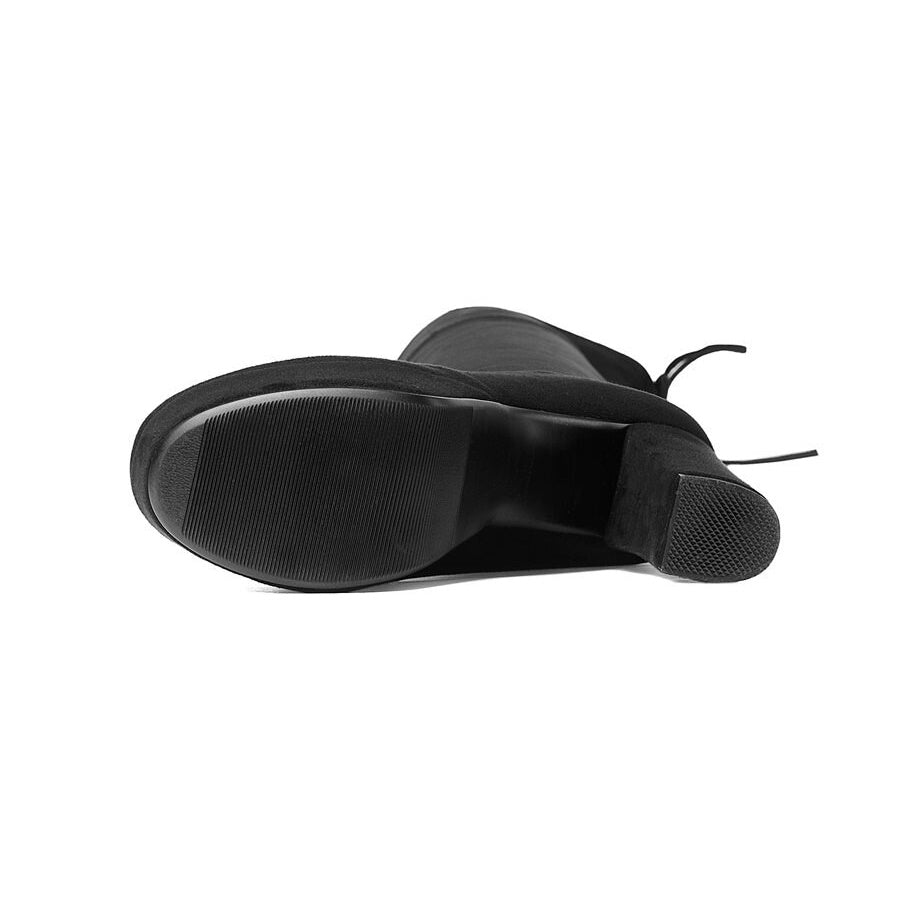 Bota Salto Grosso Over The Knee Suede