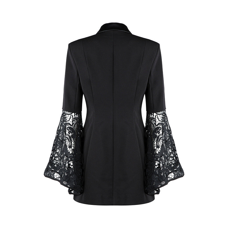 BLAZER MANGA FLARE EM RENDA - PODEROSA SHOP