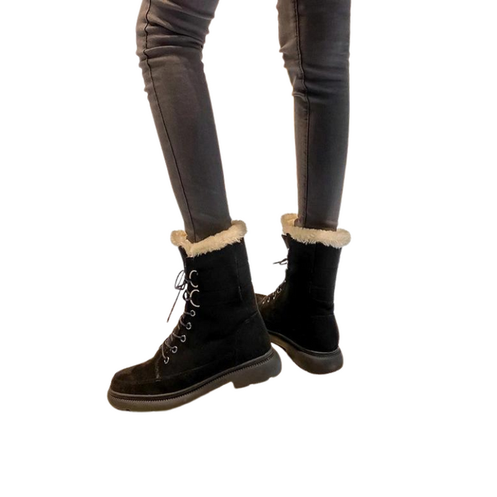 Bota Coturno Cano Baixo Suede Forro Pelos