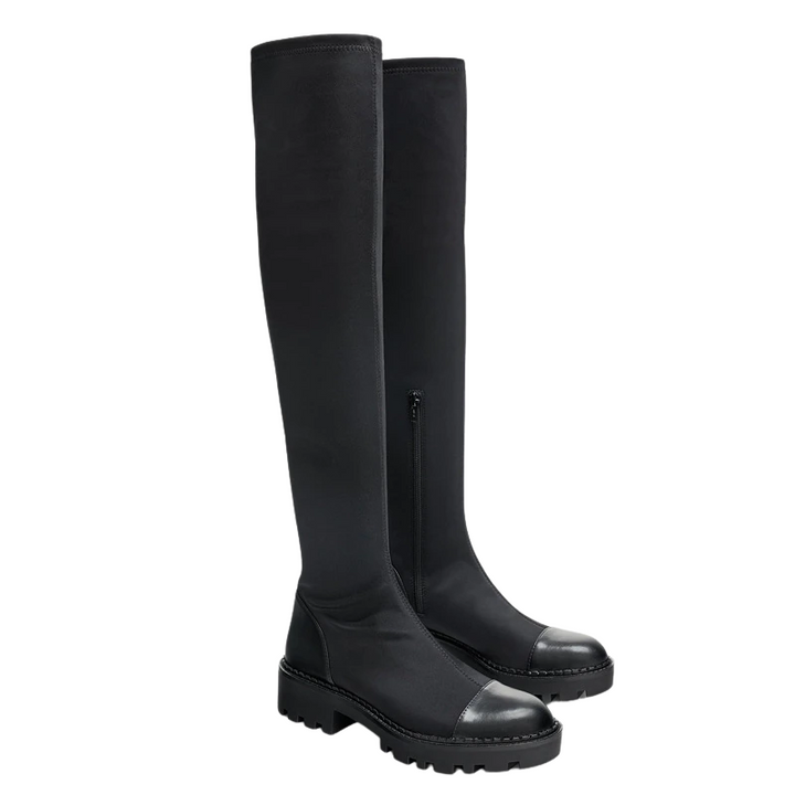 Bota Over The Knee Tratorada Preta