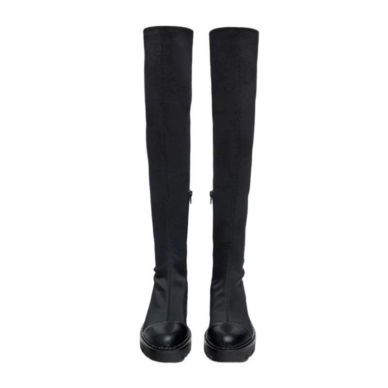 Bota Over The Knee Tratorada Preta