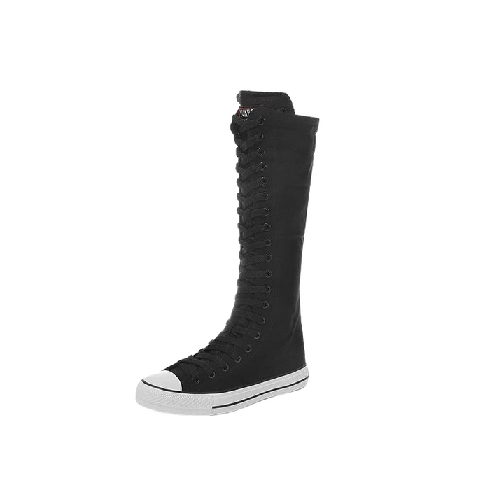 Bota Cano Alto Solado Tênis Preta