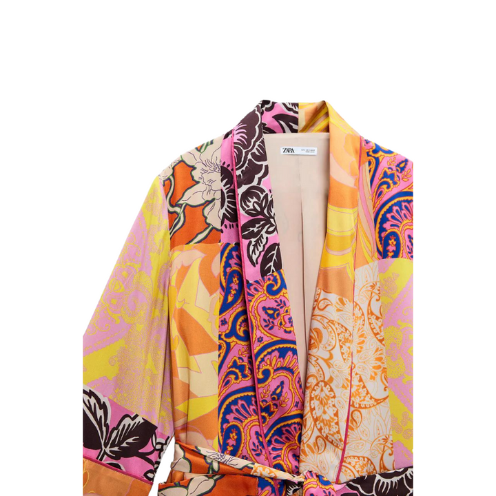 Kimono Feminino Com Faixa Multicor