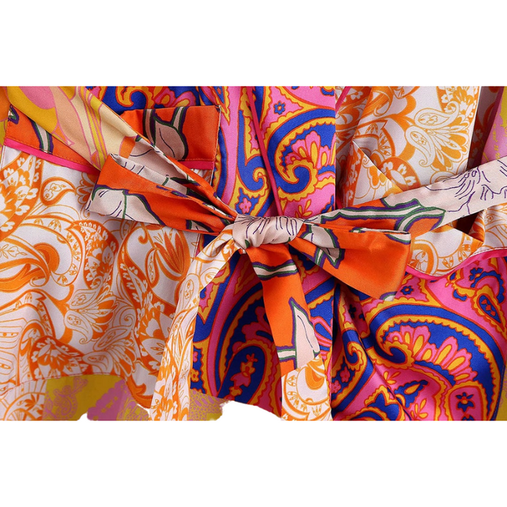 Kimono Feminino Com Faixa Multicor