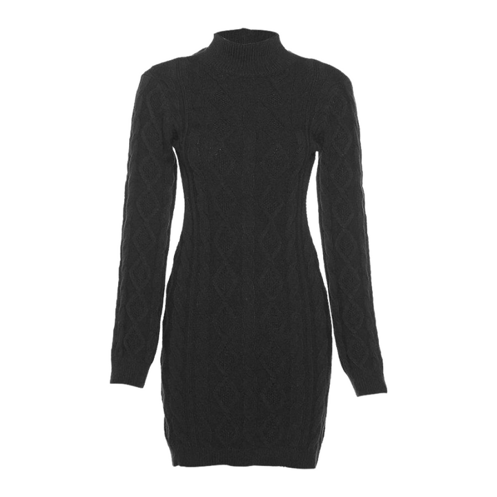 Vestido Tricot Texturizado Decote Costas