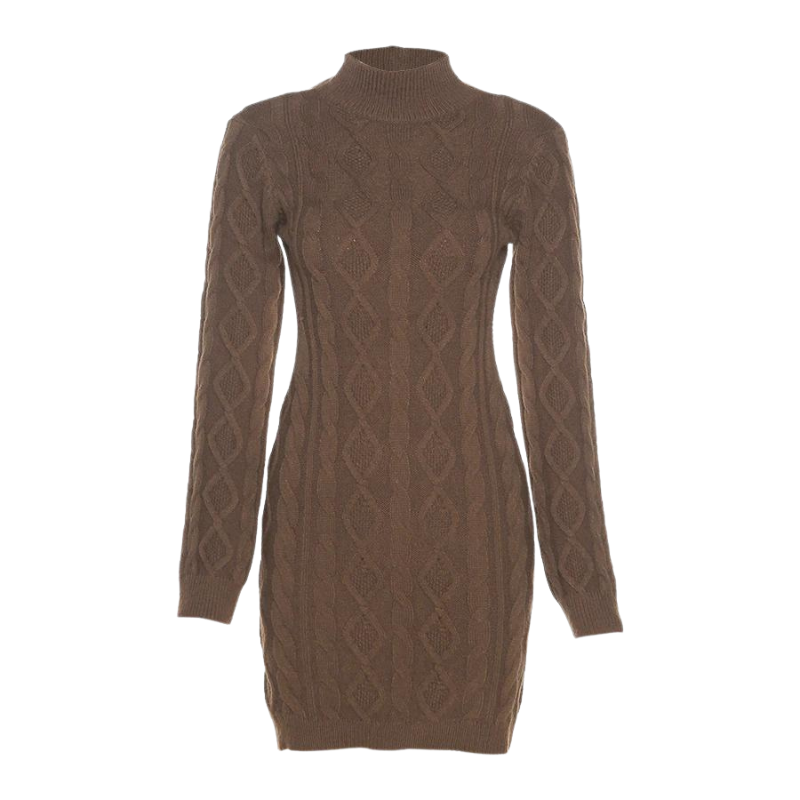 Vestido Tricot Texturizado Decote Costas
