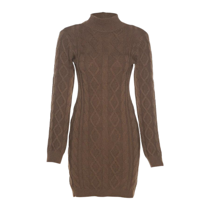 Vestido Tricot Texturizado Decote Costas
