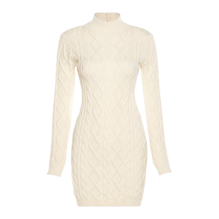 Vestido Tricot Texturizado Decote Costas