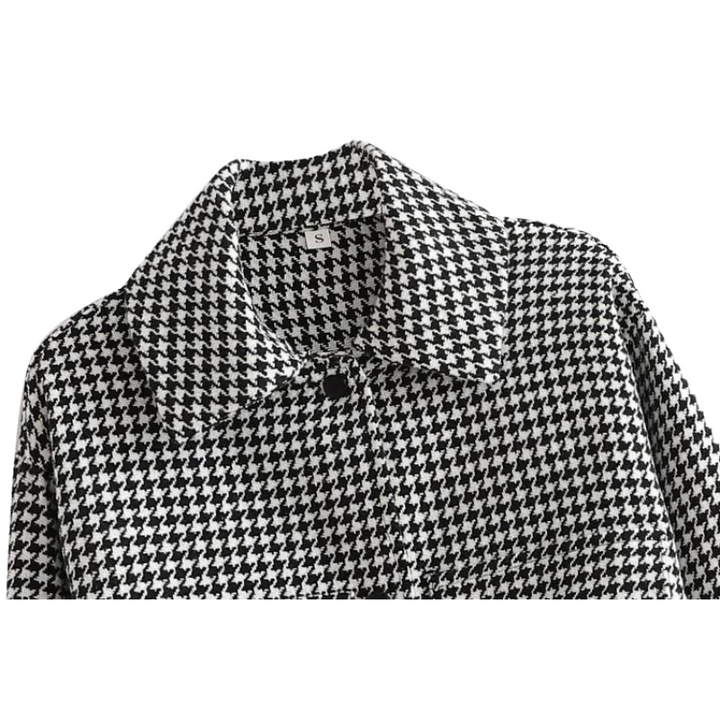 Blazer Feminino Xadrez Detalhe Franjas