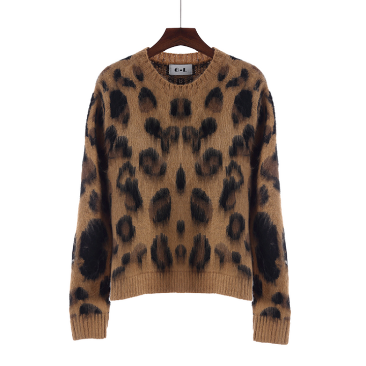 Suéter de Tricô Estampado Animal Print Onça